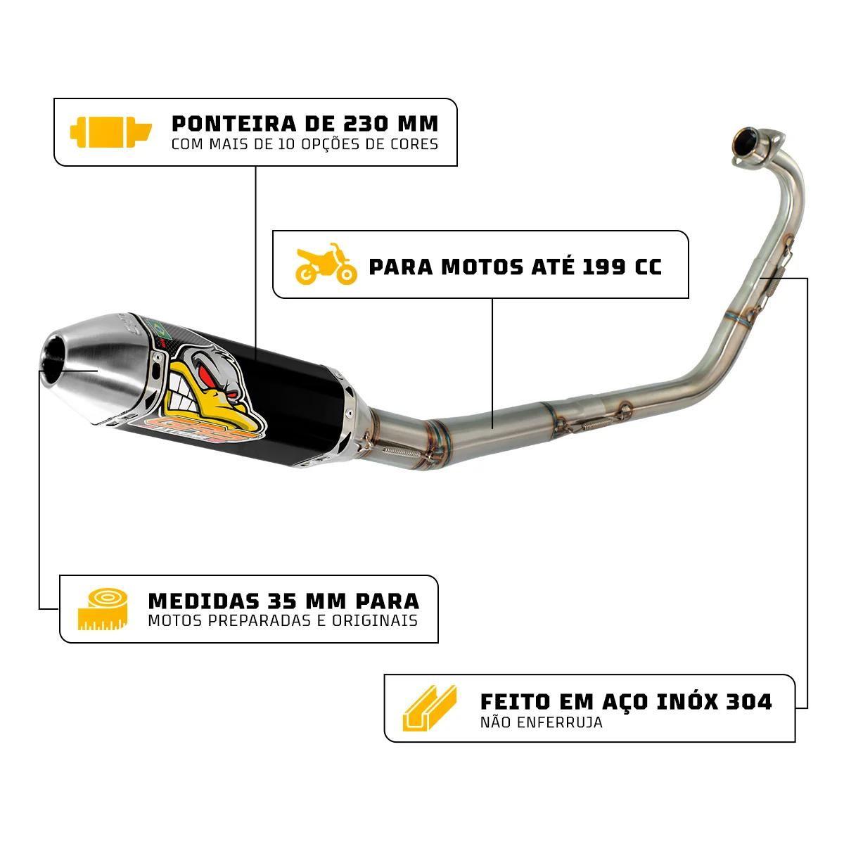 Escapamento GRS Extreme HP CG 150 Sport 2004/2008